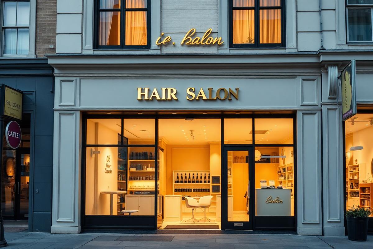 Lume Boutique Salon storefront at dusk